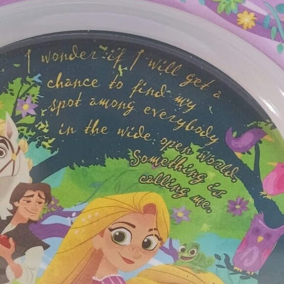 Disney Collection Walt Disney Melamine Tangled Lunch Plate 9.5"and Bowl - Picture 4 of 9